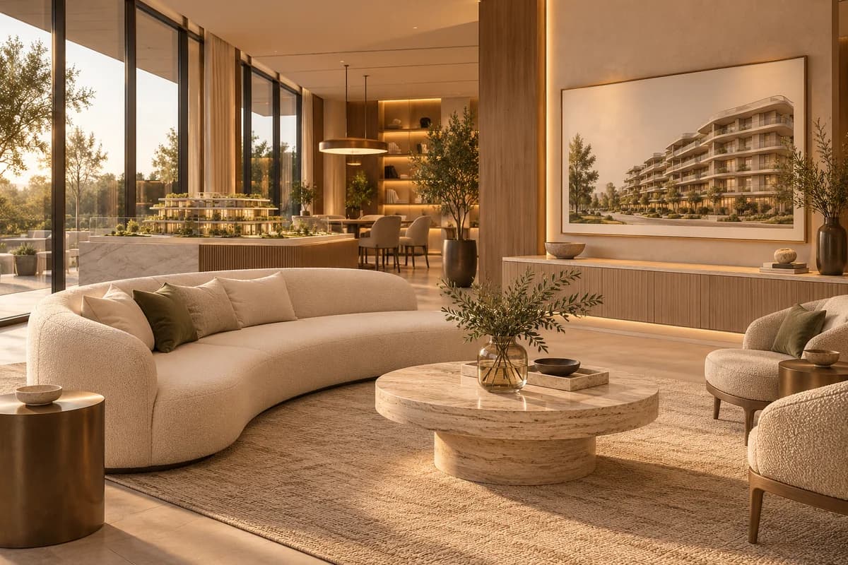 Showroom biura sprzedaży z makietą